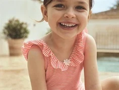 Name It fiery coral badedragt neon striber